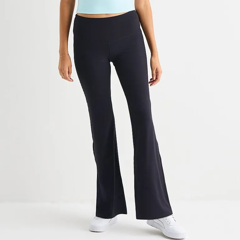 Arizona Womens Mid Rise 30 1/2" Active Flare Juniors Full Length Leggings