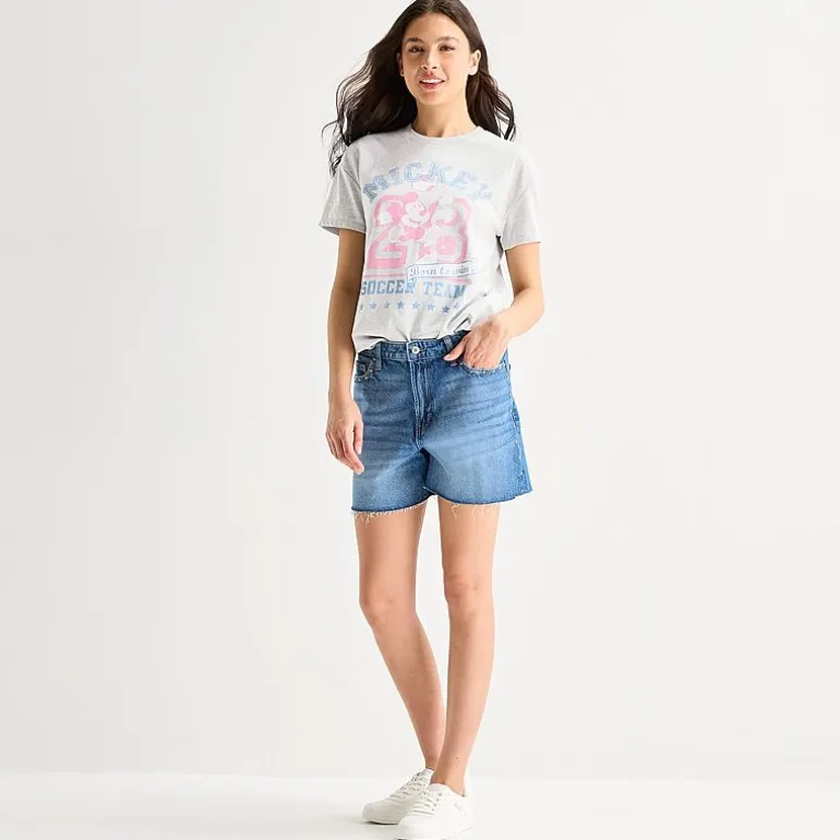 Arizona Womens 5" Mid Rise Juniors Denim Short