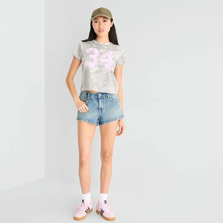 Arizona Womens 2 1/2" Mid Rise Juniors Denim Short