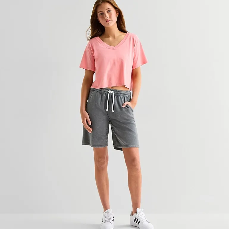 Arizona Womens Mid Rise Juniors Active Pull-On Short