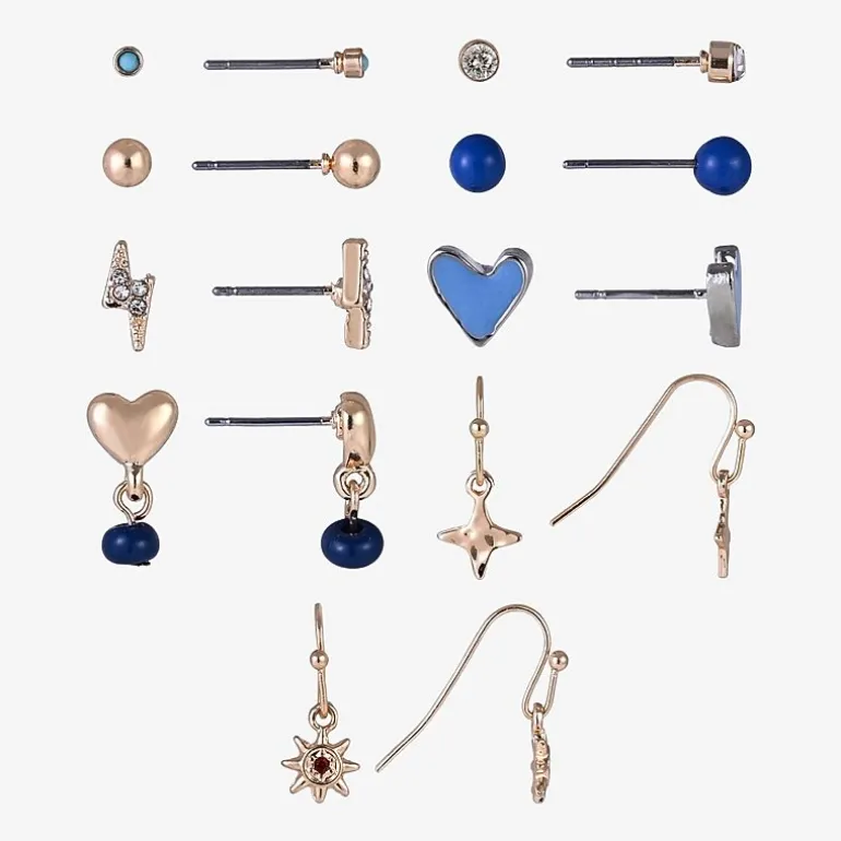 Arizona Womens 9 Pair Earring Set