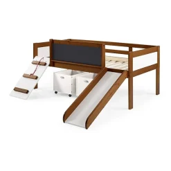 Art & Play Twin Junior Low Loft Bed with Toy Boxes