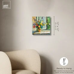 ART REMEDY® "Vase By The Window" Giclee Floral And Botanical Canvas Art