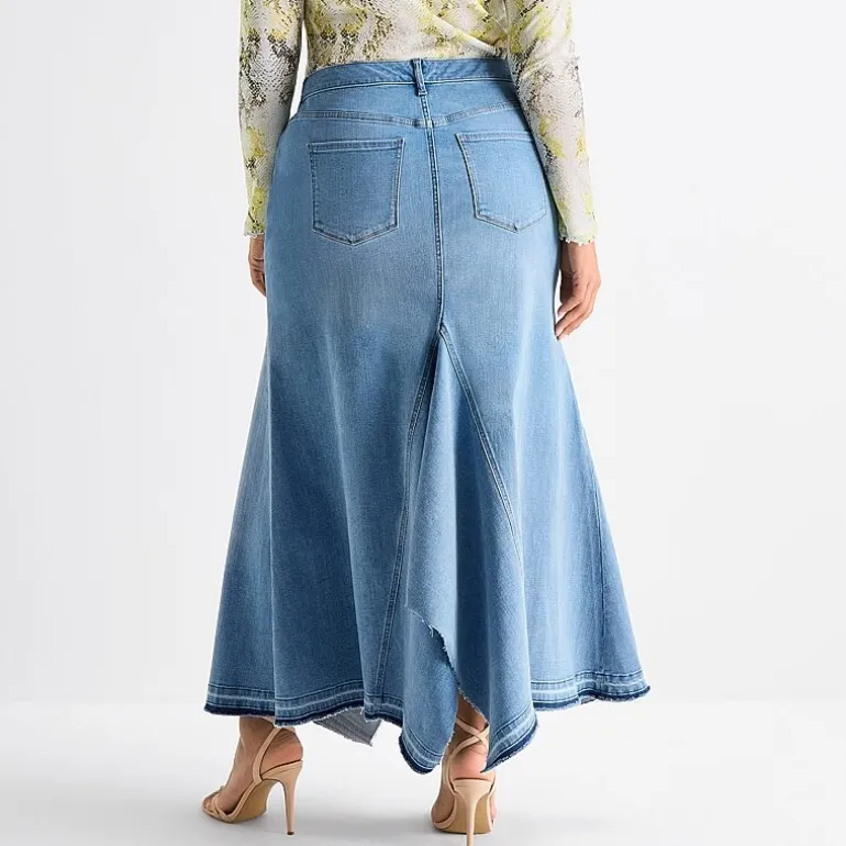 Ashley Graham Womens Plus Maxi Skirt