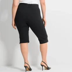 Ashley Graham Womens Plus Ponte Capri Pant