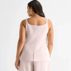 Ashley Graham Womens Plus Sleeveless Vest