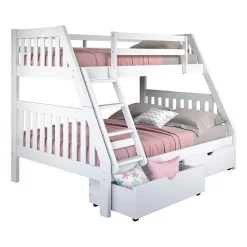 Austin Mission Twin over Full Bunk Bed with Dual Underbed Drawers
