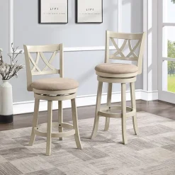 AVALON FURNITURE Upholstered Swivel Bar Stool