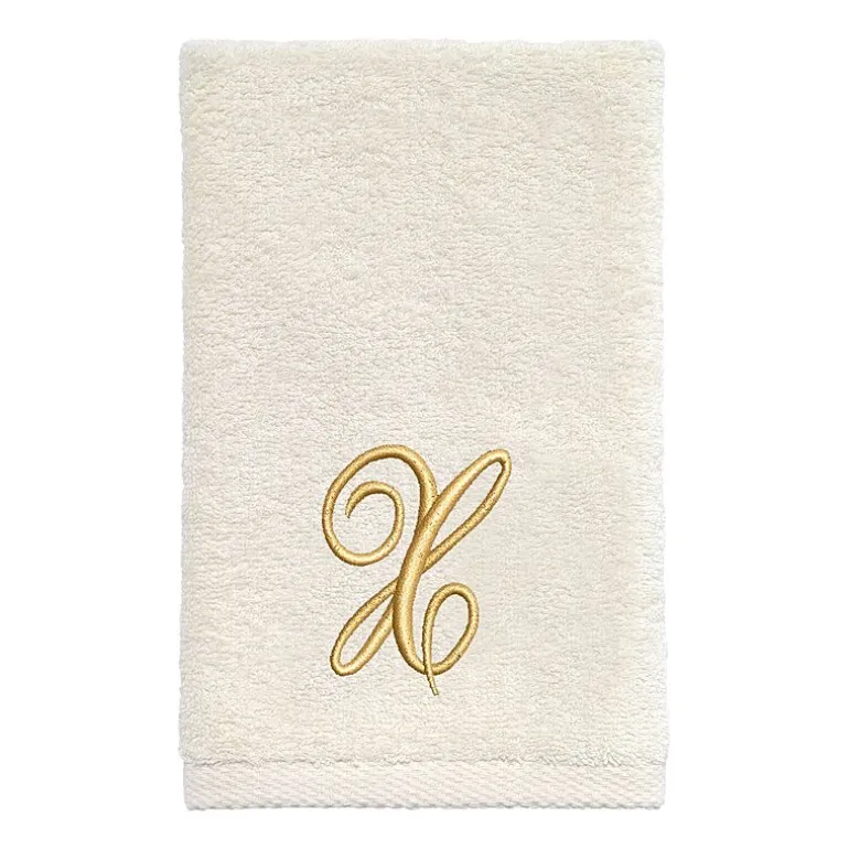 Avanti Premier Script Monogram Ivory/Gold Bath Towel Collection
