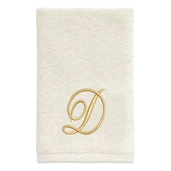 Avanti Premier Script Monogram Ivory/Gold Bath Towel Collection
