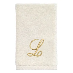 Avanti Premier Script Monogram Ivory/Gold Bath Towel Collection