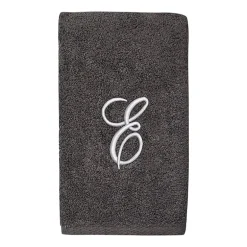 Avanti Premier Script Monogram Granite/Silver Bath Towel Collection