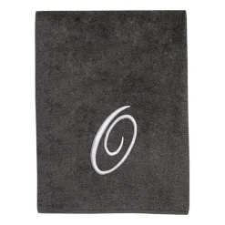 Avanti Premier Script Monogram Granite/Silver Bath Towel Collection