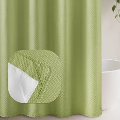 Awesome Home™ No Hook Embossed Snap-In Liner Shower Curtain