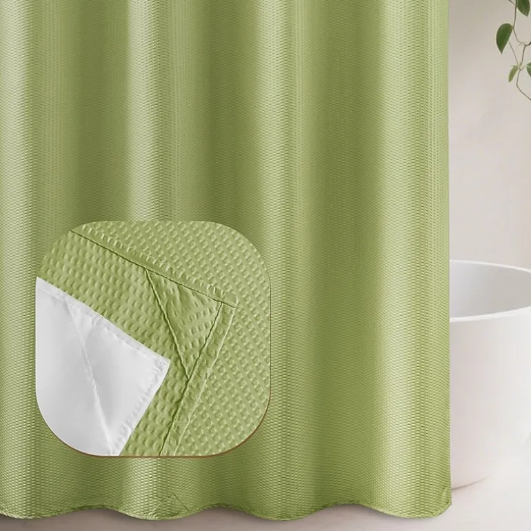 Awesome Home™ No Hook Embossed Snap-In Liner Shower Curtain