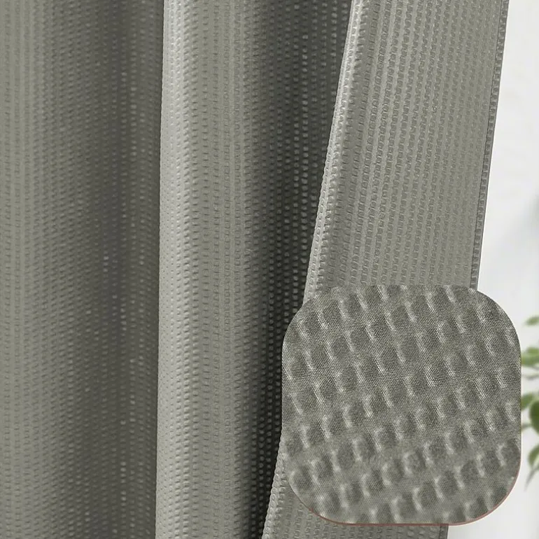 Awesome Home™ No Hook Embossed Snap-In Liner Shower Curtain