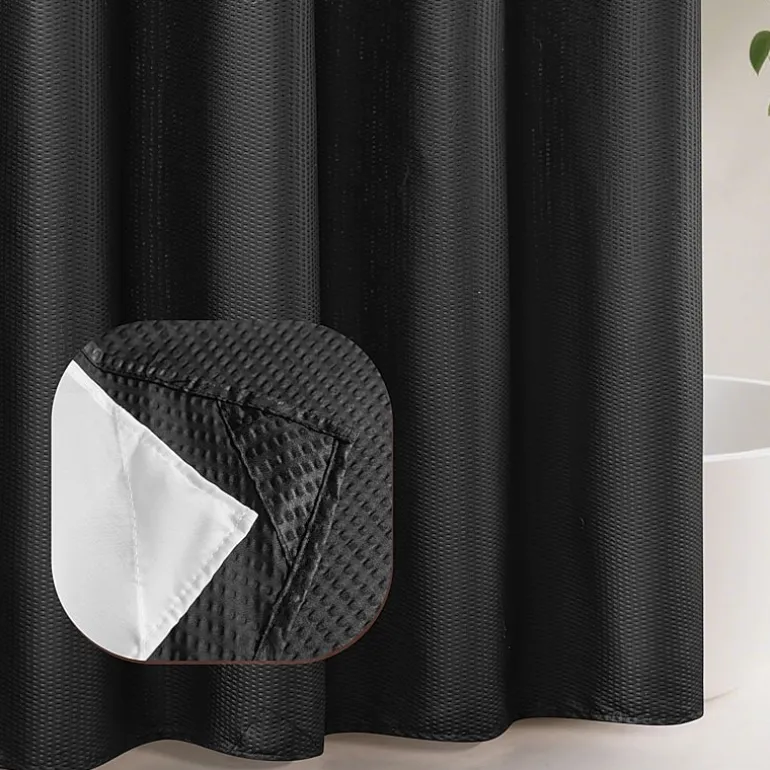 Awesome Home™ No Hook Embossed Snap-In Liner Shower Curtain
