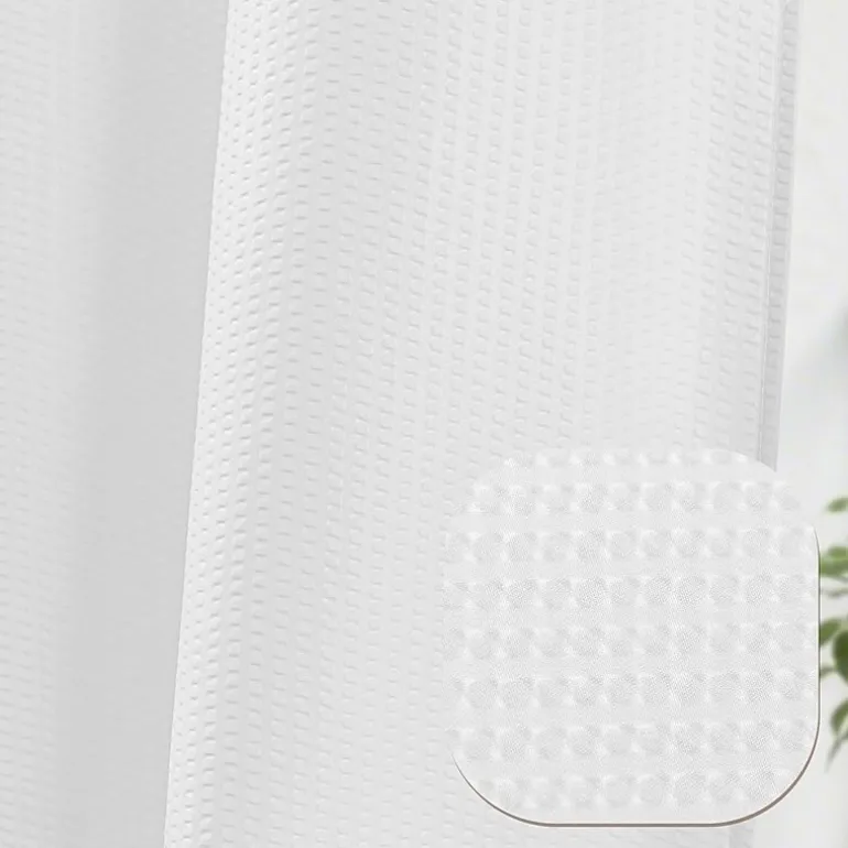 Awesome Home™ No Hook Embossed Snap-In Liner Shower Curtain