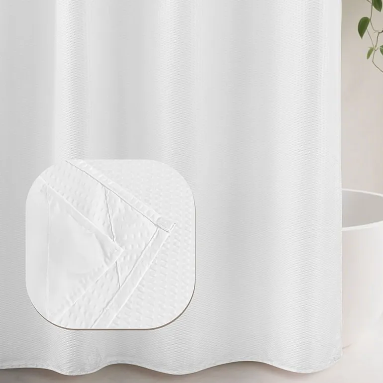 Awesome Home™ No Hook Embossed Snap-In Liner Shower Curtain