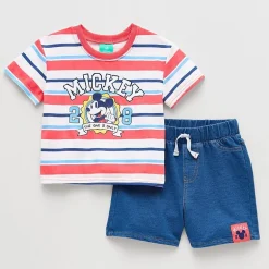 Baby Boys Mickey Mouse 2-pc. Short Set