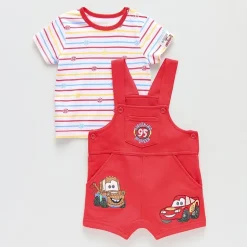 Baby Boys 2-pc. Cars Shortall Set