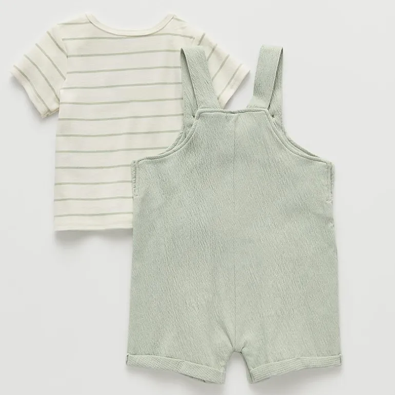 Baby Boys Round Neck Short Sleeve Romper Set