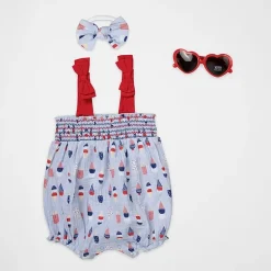 Baby Essentials Americana Baby Girls Sleeveless Romper