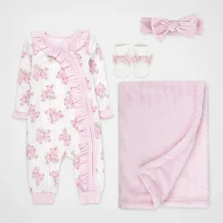 Baby Essentials Baby Girls 4-pc. Baby Clothing Set