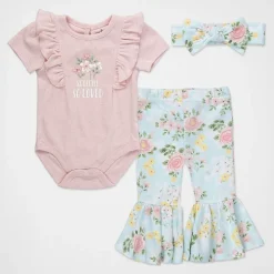 Baby Essentials Baby Girls 3-pc. Pant Set