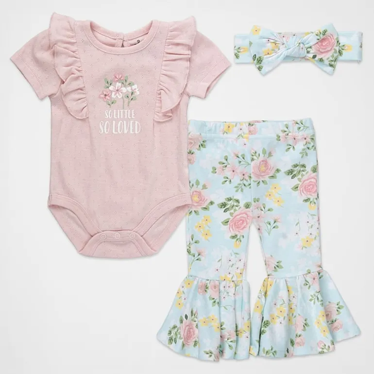 Baby Essentials Baby Girls 3-pc. Pant Set