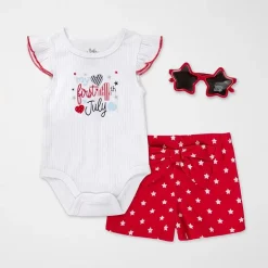 Baby Essentials First Fourth Of July Baby Girls 2-pc. Short Set