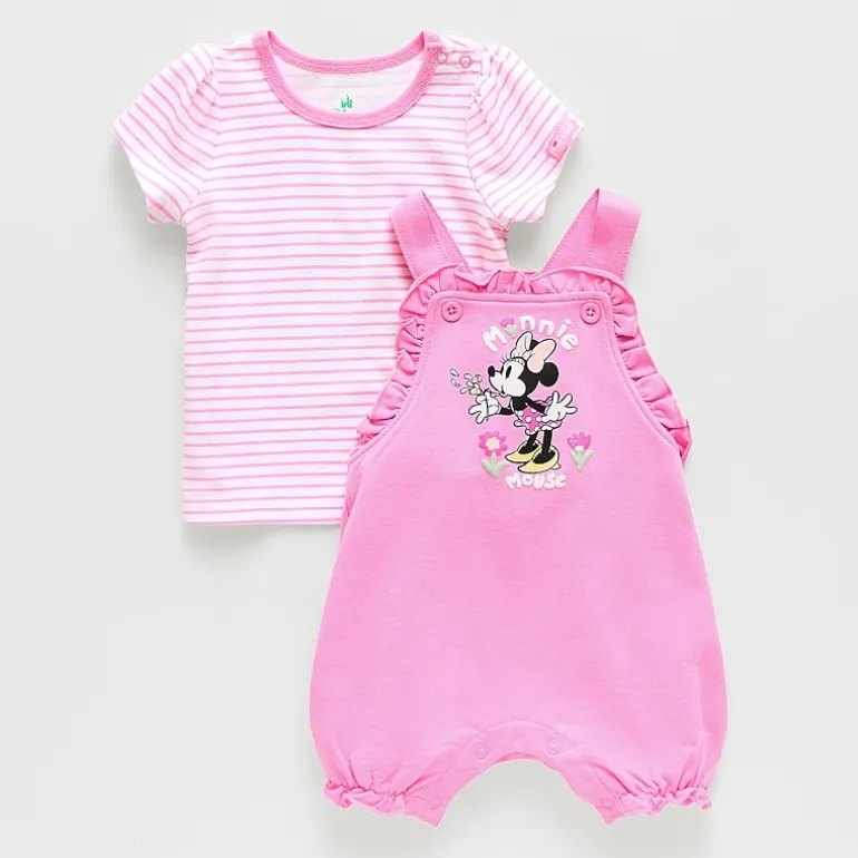 Baby Girls 2-pc. Minnie Mouse Shortall Set