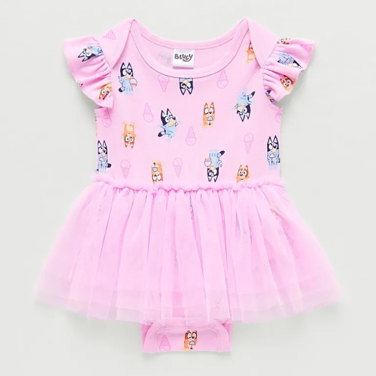 Baby Girls Short Sleeve Bluey Tutu Dress