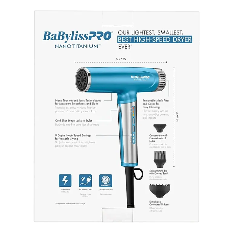 BaByliss Nano Titanium Light Ionic High-Speed Hair Dryer