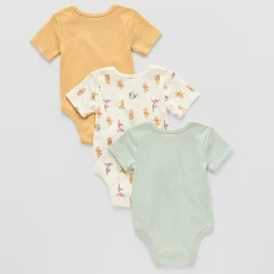 Baby Unisex Winnie The Pooh Crew Neck Short Sleeve 3-pc. Bodysuit