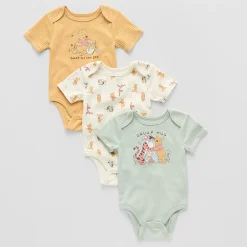 Baby Unisex Winnie The Pooh Crew Neck Short Sleeve 3-pc. Bodysuit