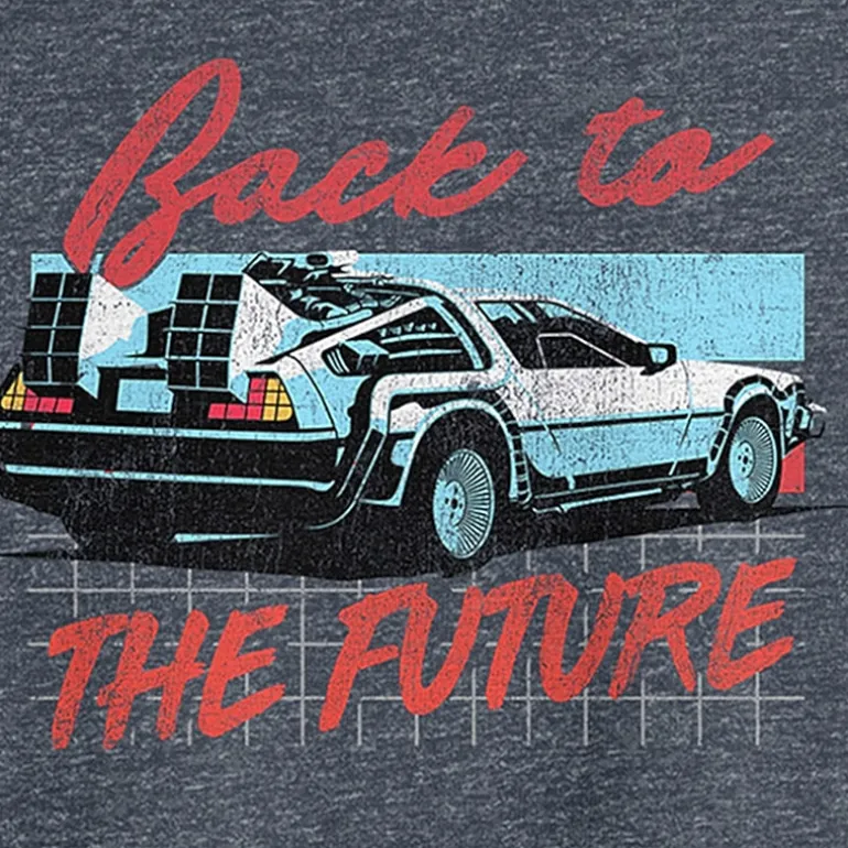 Back To Future Mens Crew Neck Short Sleeve Classic Fit Big and Tall Graphic T-Shirt