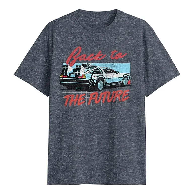 Back To Future Mens Crew Neck Short Sleeve Classic Fit Big and Tall Graphic T-Shirt