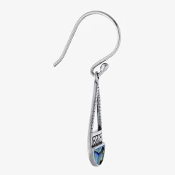 Bali Inspired Womens Abalone Sterling Silver Drop Earrings