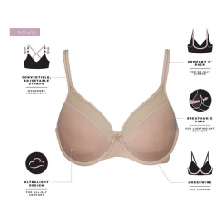 Bali One Smooth U® Ultra Light Convertible Full Coverage T-Shirt Underwire Full Coverage Bra 3439