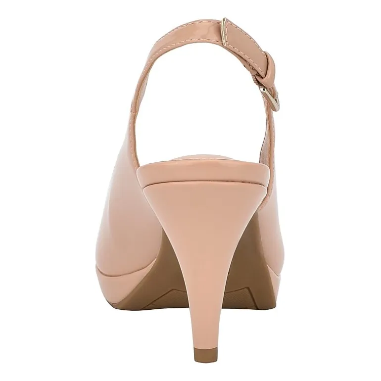 BANDOLINO Melt Womens Round Open Toe Cone Heel Pumps