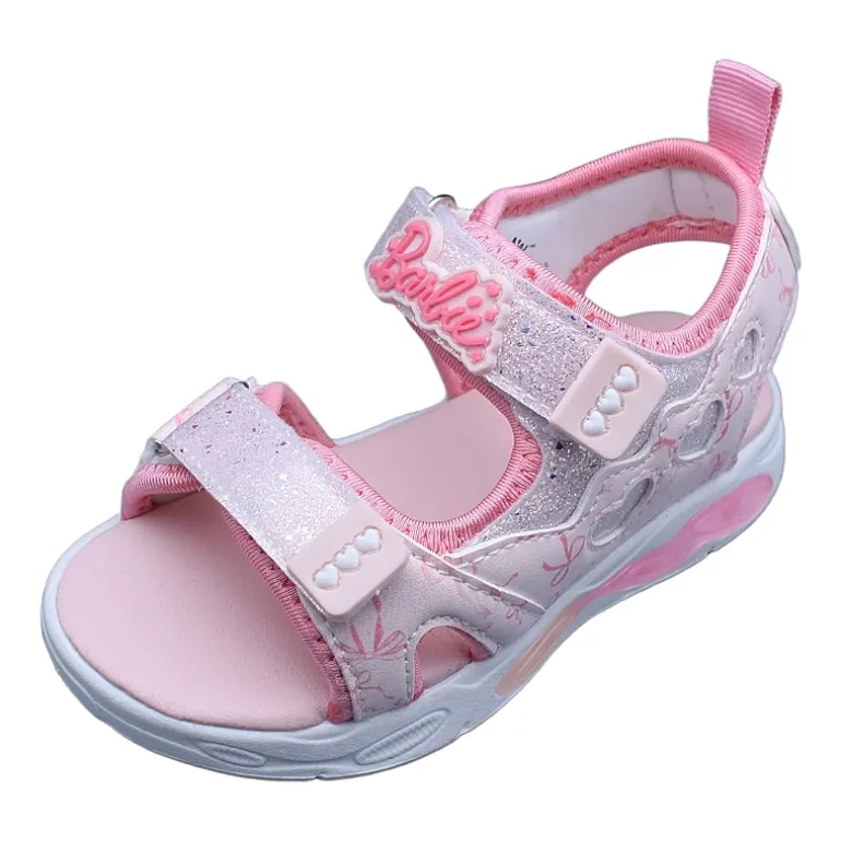 Barbie Light Up Toddler Girls Barbie Adjustable Strap Footbed Sandals