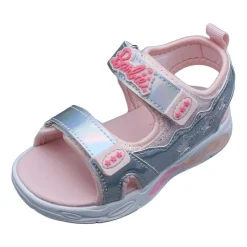 Barbie Light Up Toddler Girls Barbie Adjustable Strap Footbed Sandals
