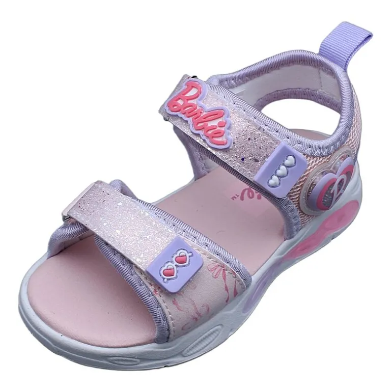 Barbie Light Up Toddler Girls Barbie Adjustable Strap Footbed Sandals