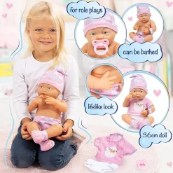 Bayer Design New Born Baby Doll 3-pc. Toy Playset