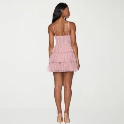 B. Darlin Womens Juniors V Neck Sleeveless Fit + Flare Dress