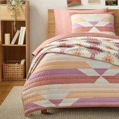 Bearpaw Connor Coco Flannel Reversible Quilt Set