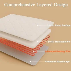 Beautyrest™ Cotton Blend Heated Electric Mattress Pad-5 Heat Settings 10hr Auto off