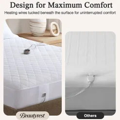 Beautyrest™ Cotton Blend Heated Electric Mattress Pad-5 Heat Settings 10hr Auto off