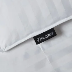 Beautyrest 500 Thread Count Damask Stripe US Grown Cotton Hungarian White Goose Down Comforter